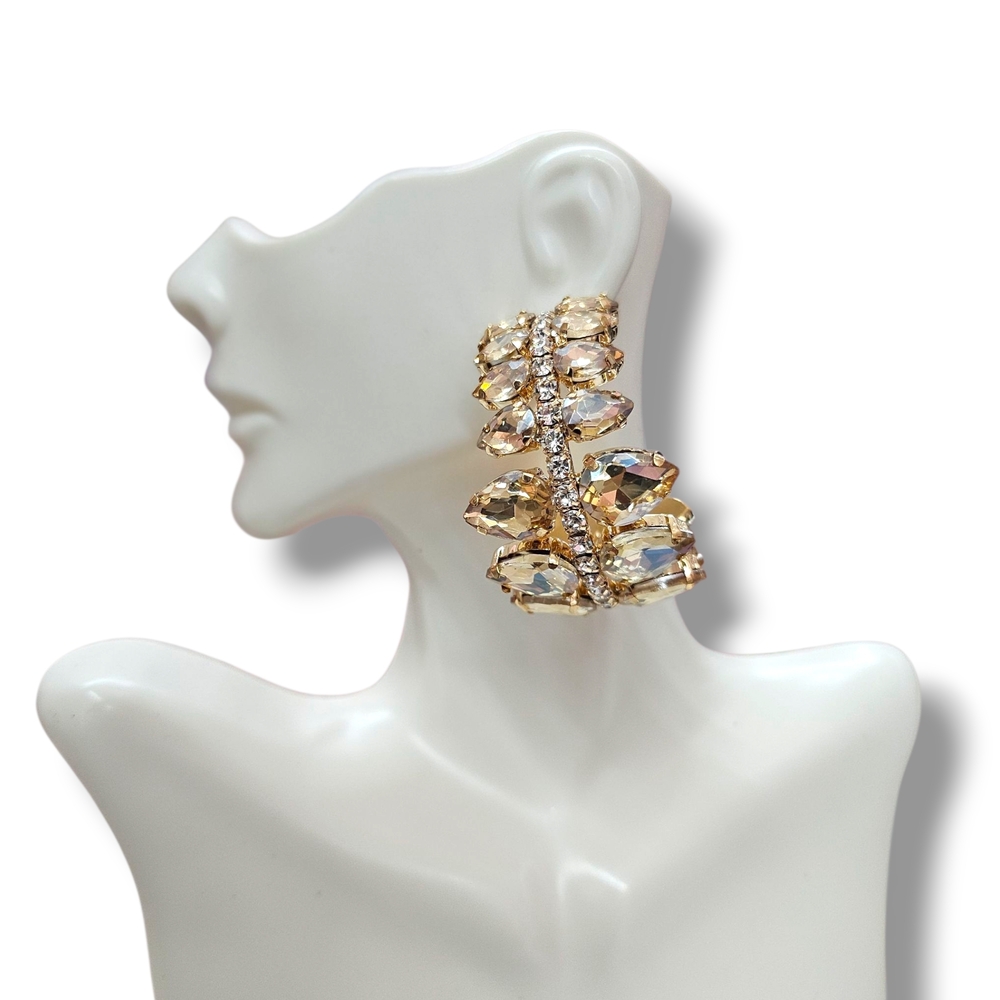 Topaz  Crystal Hoops